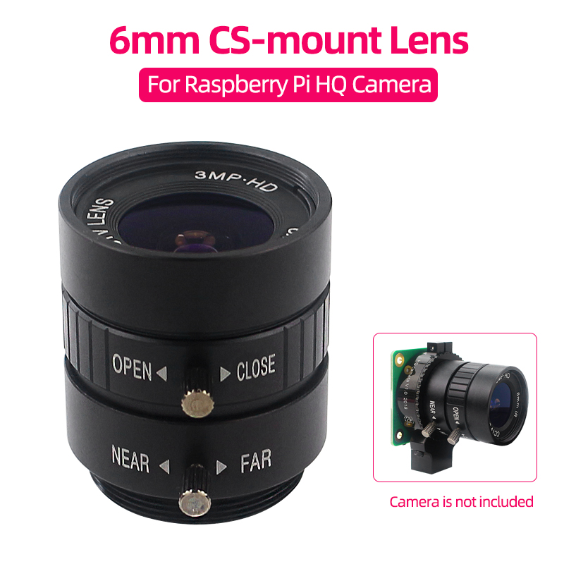 Raspberry Pi Global Shutter Camera Imx296 - Lente de cámara con montura CS